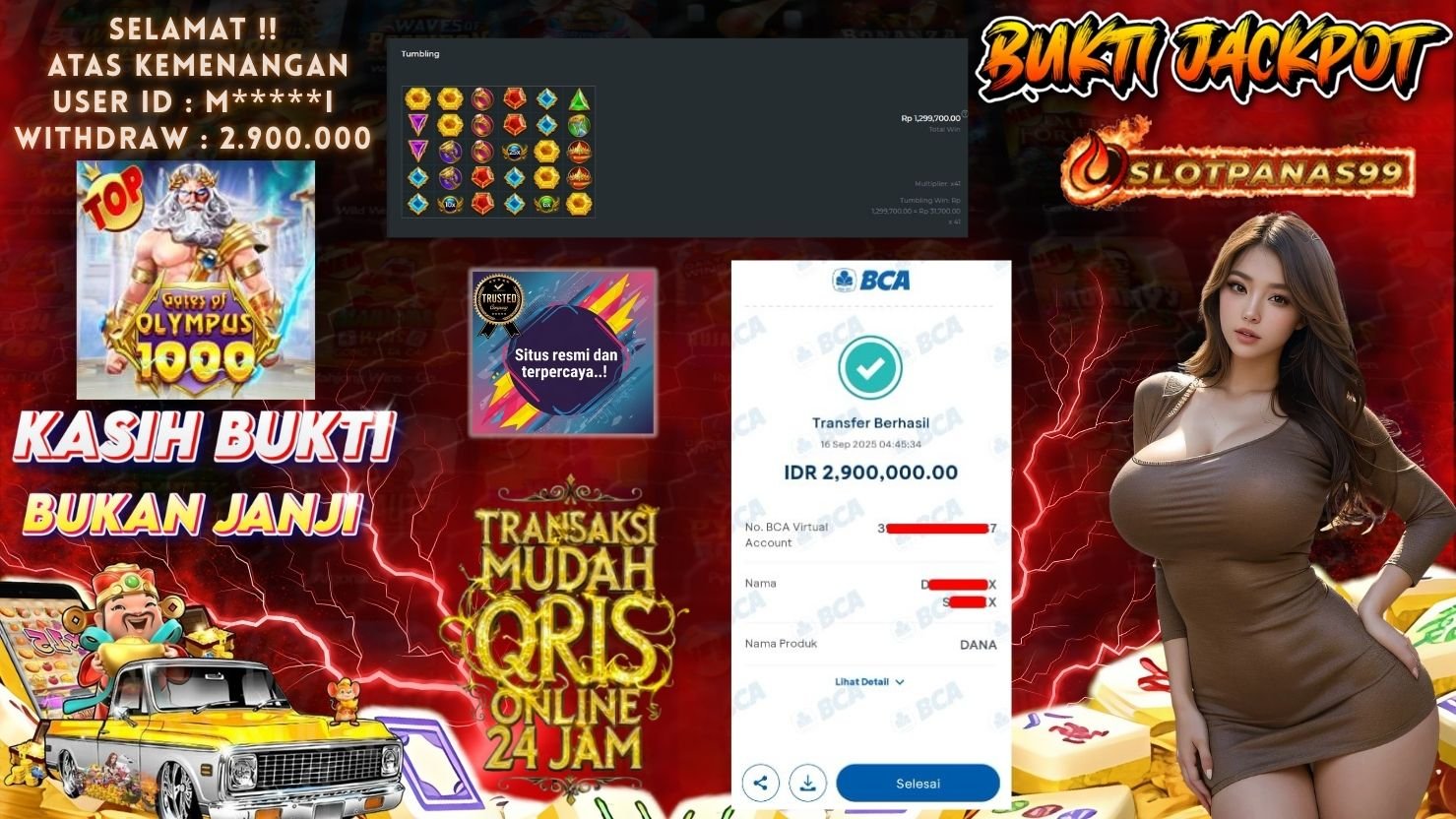 SLOTPANAS99 JACKPOT SLOT GATES OF OLYMPUS 1000